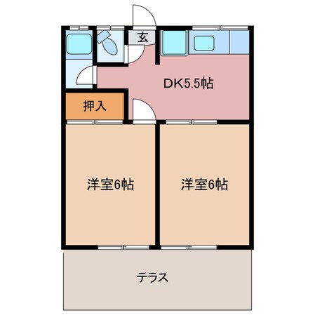 フジコーポ　5号室の物件間取画像